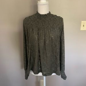 Hunter green lacy blouse
